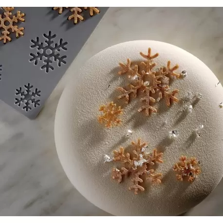 Pavoni GG065 Pavoni Italia Snowflake Decoration Silicone Mold by Paolo Griffa - 24 cavities in different sizes Decoration Sil...