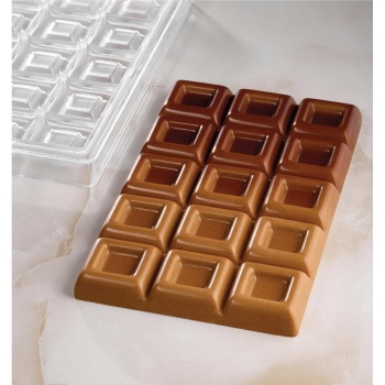 Pavoni PC5051FR Pavoni Polycarbonate Maxi Choco Chocolate Bar Mold by Davide Comaschi - 250 x 150 x h 20mm - 1 cavity - 600gr...