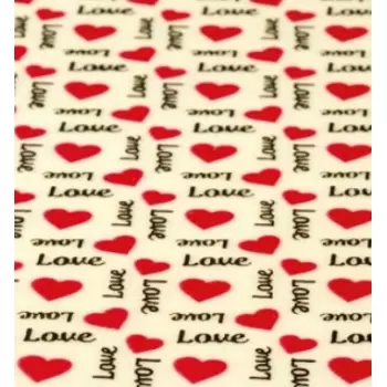 Pavoni SD234SB Pavoni Chocolate Transfer Sheets - Love with Red Hearts - Pack of 10 Sheets Chocolate Transfer Sheets