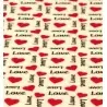Pavoni SD234SB Pavoni Chocolate Transfer Sheets - Love with Red Hearts - Pack of 10 Sheets Chocolate Transfer Sheets