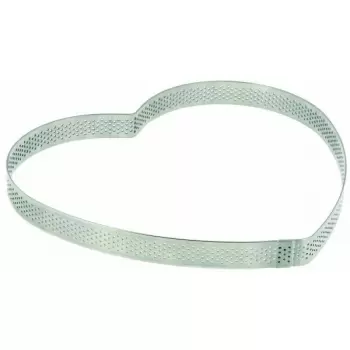 Pastry Chef's Boutique 06585 Stainless Steel Perforated Heart Tart Ring - 14cm x h 2cm Other Shaped Rings