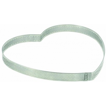 Pastry Chef's Boutique 06586 Stainless Steel Perforated Heart Tart Ring - 16cm x h 2cm Other Shaped Rings