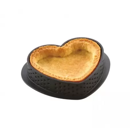 Silikomart 52.317.20.0165 Silikomart Professional Amore Heart Tart Ring - 80mm x 70mm x h 20mm - 8pcs Round Tart Ring