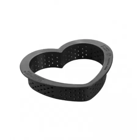 Silikomart 52.317.20.0165 Silikomart Professional Amore Heart Tart Ring - 80mm x 70mm x h 20mm - 8pcs Round Tart Ring