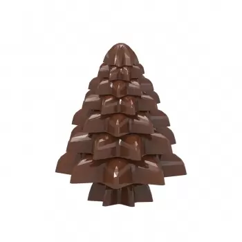 Polycarbonate Christmas Tree Stars Chocolate Mold - 80mm x 80mm x 84mm - 151gr