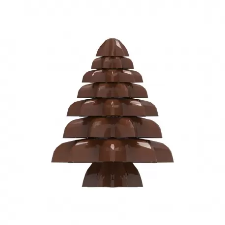 Polycarbonate Christmas Tree Stars Chocolate Mold - 80mm x 80mm x 84mm - 151gr
