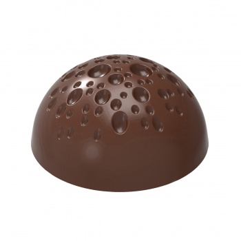 Chocolate World CW12116 Polycarbonate Half Sphere Moon Terrain Dome Chocolate Mold by Nora Chokladskola - 30mm x 30mm x h 15m...