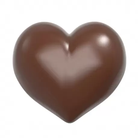 Chocolate World CW12088 Polycarbonate Heart Bomb Chocolate Mold by Nora Chokladskola - 49.5mm x 43.5mm x h 18mm - 10 cavity -...