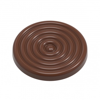 Chocolate World CW12117 Polycarbonate Ring of Saturn Caraque Chocolate Mold by Nora Chokladskola - 45mm x 45mm x h 5mm - 10 c...