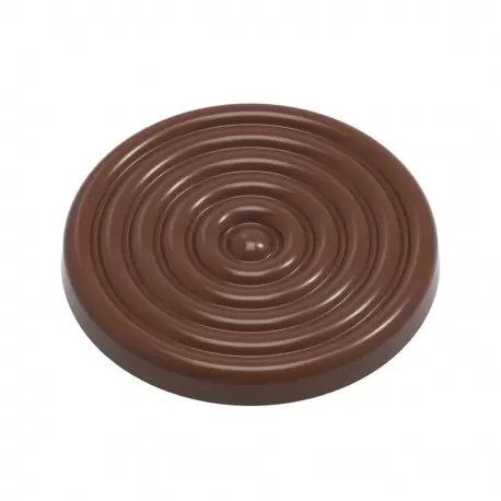 Chocolate World CW12117 Polycarbonate Ring of Saturn Caraque Chocolate Mold by Nora Chokladskola - 45mm x 45mm x h 5mm - 10 c...