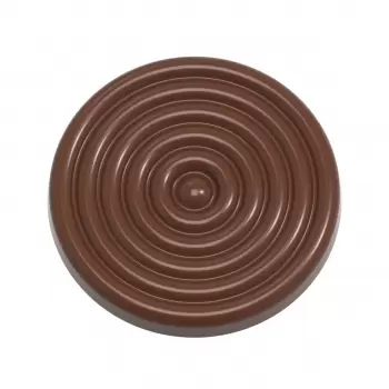 Chocolate World CW12117 Polycarbonate Ring of Saturn Caraque Chocolate Mold by Nora Chokladskola - 45mm x 45mm x h 5mm - 10 c...