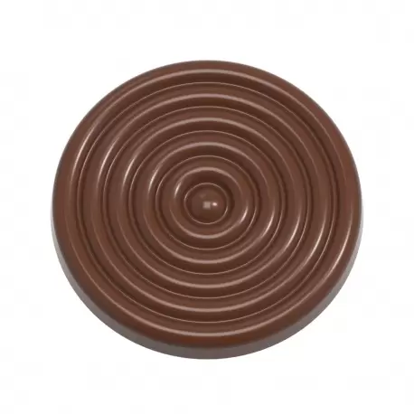 Chocolate World CW12117 Polycarbonate Ring of Saturn Caraque Chocolate Mold by Nora Chokladskola - 45mm x 45mm x h 5mm - 10 c...