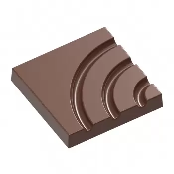 Chocolate World CW12103 Polycarbonate Karak Met The Book Caraque Chocolate Mold - 30.6 mm x 30.6mm x h 5mm - 21 cavity - 5gr ...
