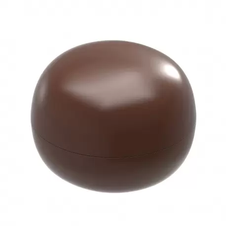 Chocolate World CW12094 Polycarbonate Squeezed Hemisphere Chocolate Mold - 30.5mm x 30.5mm x h 12mm - 21 cavity - 8gr Traditi...