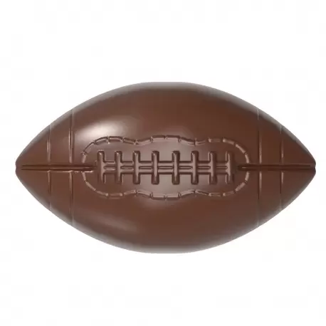 Chocolate World CW12099 Polycarbonate Football Chocolate Praline Mold - 42mm x 24mm x h 12mm - 24 cavity - 6gr Themed Molds