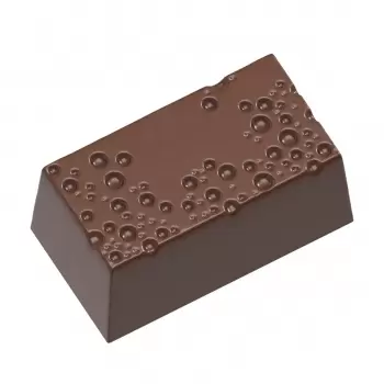 Polycarbonate Rectangular Cube with Bubbles Chocolate Mold - 34mm x 18.5mm x h 15mm - 24 cavity - 10.8gr