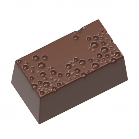 Chocolate World CW12097 Polycarbonate Rectangular Cube with Bubbles Chocolate Mold - 34mm x 18.5mm x h 15mm - 24 cavity - 10....