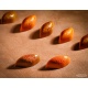 Chocolate World CW12096 Polycarbonate Cacao Bean with Bubbles Chocolate Mold - 47mm x 21.5mm x h 16mm - 21 cavity - 9.5gr Mod...