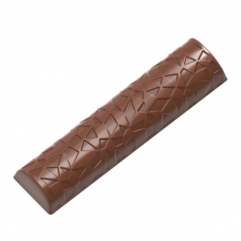 Chocolate World CW12105 Polycarbonate Semi-Circular Chocolate Bar with Ice Shards Mold - 113mm x 27.5mm x h 14mm - 7 cavity -...