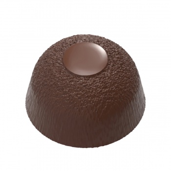 Chocolate World CW12109 Polycarbonate Dome with Structured Texture Chocolate Mold - 29.4mm x 29.4mm x h 17mm - 21 cavity - 10...