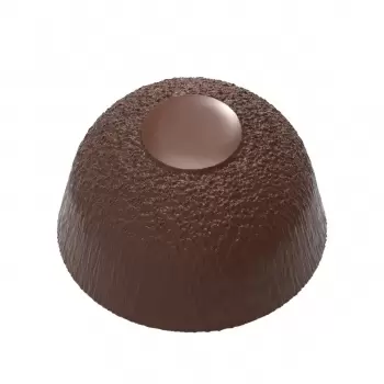 Polycarbonate Dome with Structured Texture Chocolate Mold - 29.4mm x 29.4mm x h 17mm - 21 cavity - 10.5gr