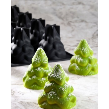 Pavoni PX4396 Pavoni Professional Mini Single Portion Silicone Mold - SNOW TREE - Ømm x 65mm x h 75mm - 100ml - 20 cavity Pav...