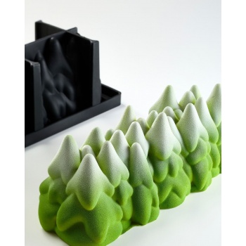 Pavoni KE092 Pavoni Entremet Christmas Tree Yule Log Cake Mold - SNOW TREE - 250mm x 90mm x h 95mm - 1100ml Silicone Log Molds