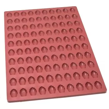 Mae 000305 SILMAE Professional Silicone Pastry Mold - Mini Madeleines - 41.15mm x 29.5mm x 10mm - 100 cavity - 5.5ml SILMAE F...