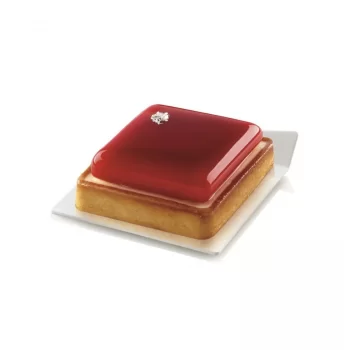 Pastry Chef's Boutique B17197W Silikomart White Square Mini Plastic Pastry Tray - 83 x 83 mm - 100pcs Mono Cake Boards