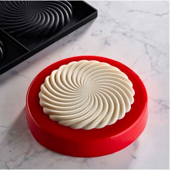 Pavoni Silicone Top Decoration Molds for Monoportions -TWIRL by Emmanuele Forcone - Ø mm 140mm × h 10mm - 2 cavity - 120ml
