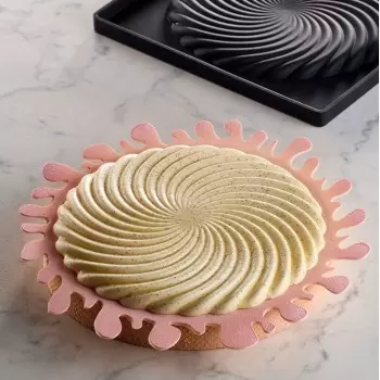 Pavoni Silicone Top Decoration Molds for Entremets - TWIRL by Emmanuele Forcone - Ø mm 160mm × h 10mm - 160ml