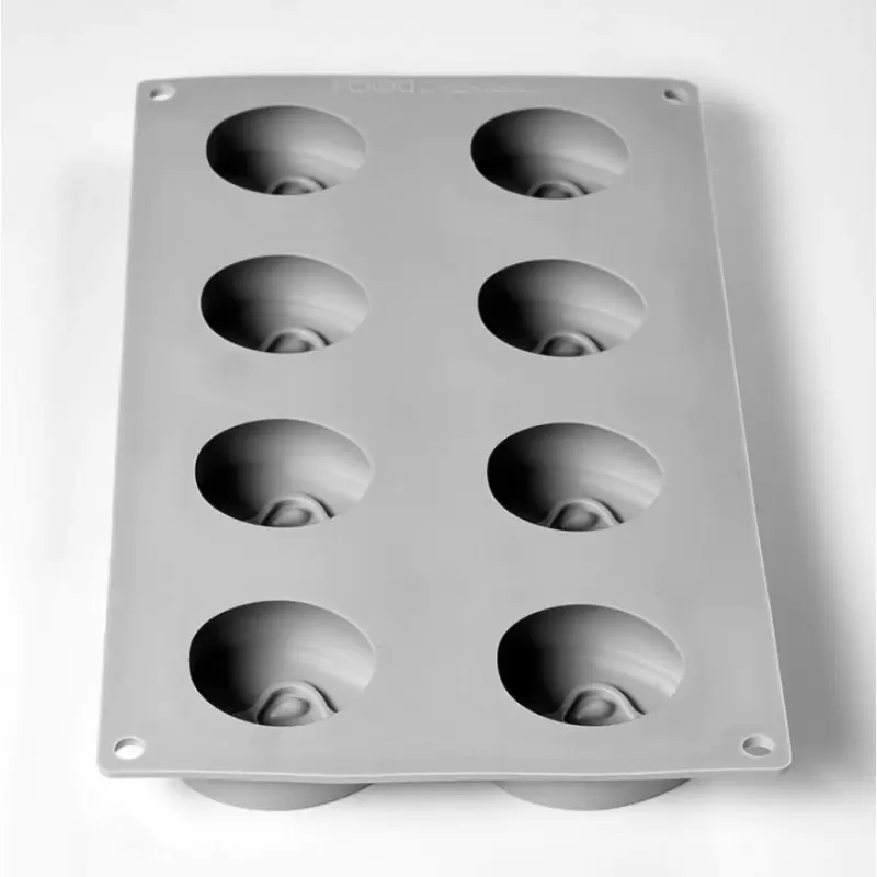 Pavoni Italia Half Apple 3D Decoration Silicone Mold by Davide Oldani - 58mm x 55mm x h 22mm - 8 cavity - 50ml