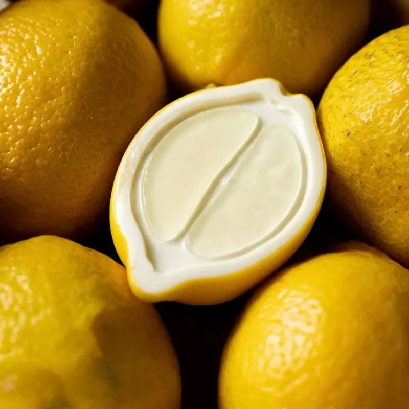 Pavoni Italia Half Lemon 3D Decoration Silicone Mold by Davide Oldani - 77mm x 52mm x h 22mm - 8 cavity - 50ml