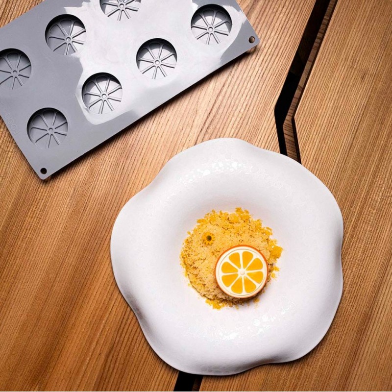 Pavoni Italia Half Orange 3D Decoration Silicone Mold by Davide Oldani - Ø mm x 60mm x h 22mm - 8 cavity - 50ml