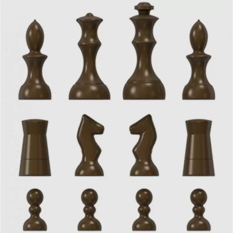 Polycarbonate Chess Set Chocolate Molds - 6 Figures - 275mm x 205mm x h 25mm