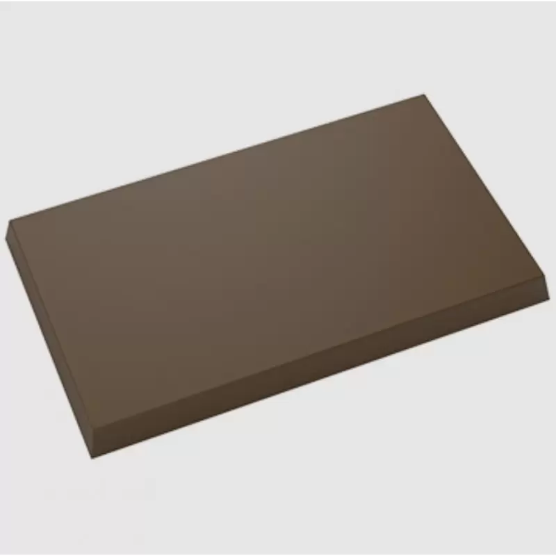 Polycarbonate Large Flat Rectangular Base Shaped Chocolate Bark Mold - 292 x 173 x 21mm - 1200gr - 1 Cavity
