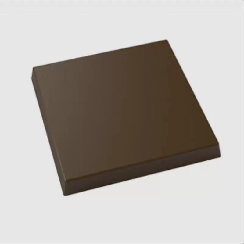 Polycarbonate Large Flat Square Base Shaped Chocolate Bark Mold - 75 x 75 x 9 mm - 57gr - 2x3 Cavity Layout