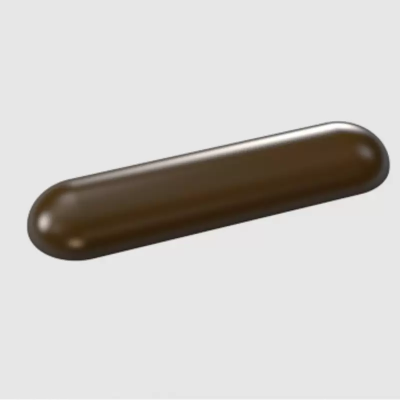 Polycarbonate Long Eclair Shaped Turron Chocolate Bar Mold - 110mm x 30mm x 11mm - 30gr - 4x2 Cavity