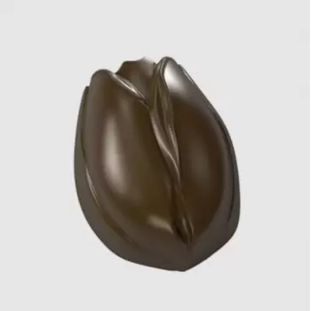 Polycarbonate Tulip Rose Flower Shaped Praline Chocolate Mold - 40 x 30 x14 mm - 11gr - 4x5 cavity