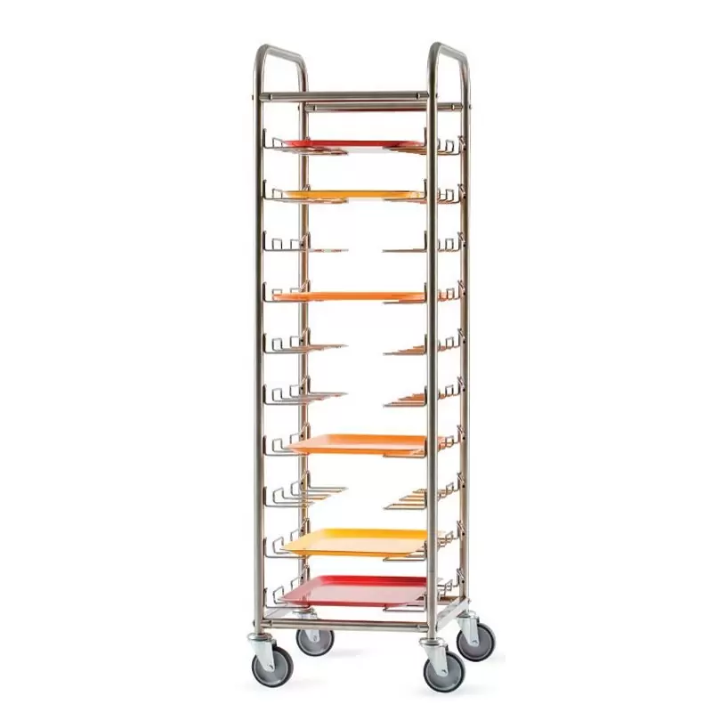Stainless Steel Rolling Preparation and Storage Rolling Cart - 10 levels - 47cm x 55cm x h 153cm