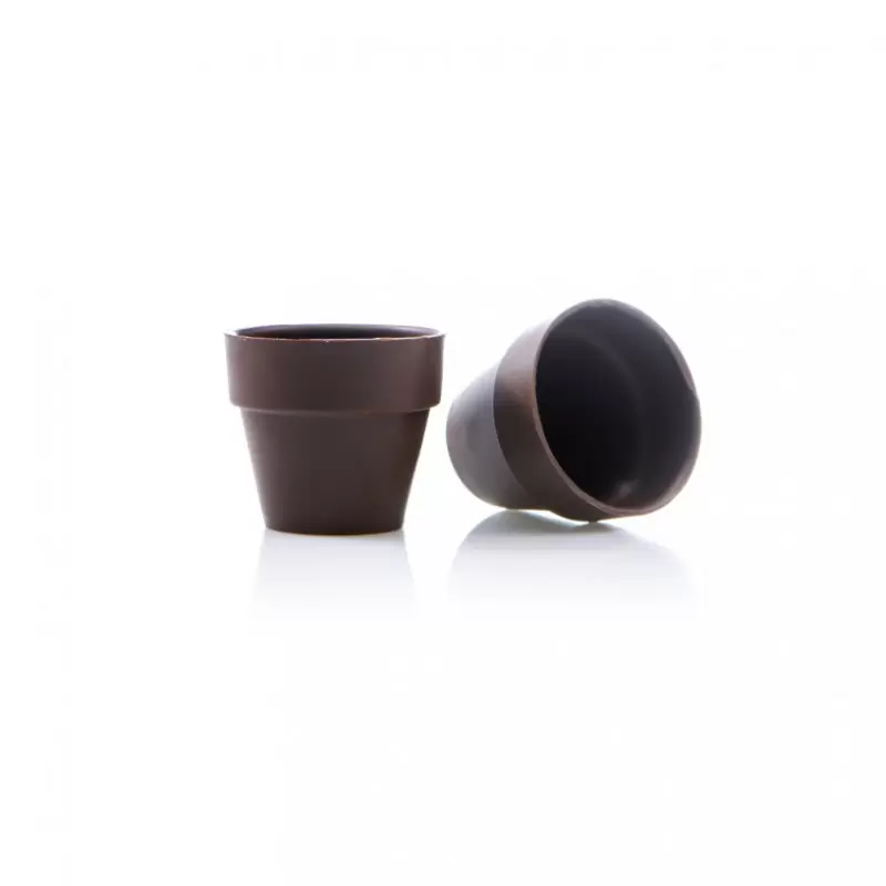 Belgian Chocolate Flower Pot Cup - Dark Chocolate - 28pcs