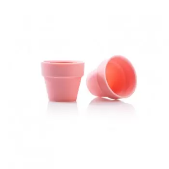 Belgian Chocolate Flower Pot Cup - Pink - 28pcs