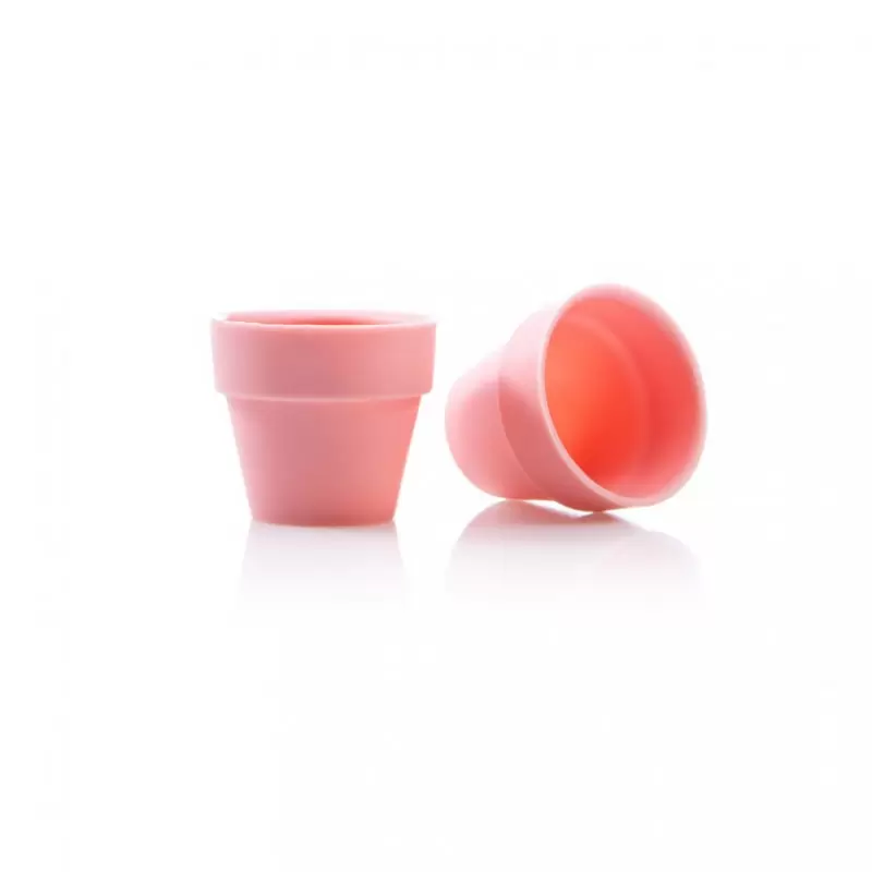 Belgian Chocolate Flower Pot Cup - Pink - 28pcs