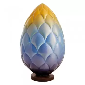 Polycarbonate Quilted Chocolate Dragon Egg Easter Egg Mold by Philip Khoury - Blossom - 2 Cavity - 105mm x 165mm - 200gr