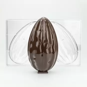 Polycarbonate Cabosse Chocolate Easter Egg Mold by Alberto Simionato - Cocoa - 2 Cavity - 93.5mm x h 165mm - 275gr