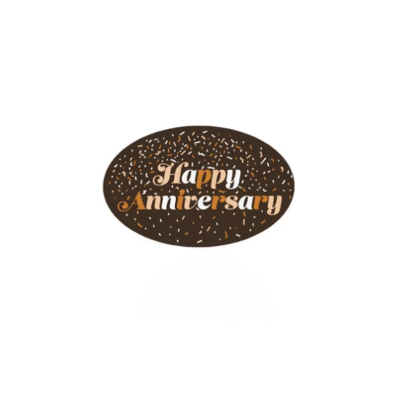 Belgian Chocolate Printed Decorations - Happy Anniversary Confetti - Dark - 140pcs