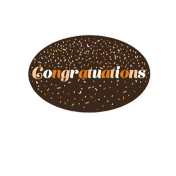 Belgian Chocolate Printed Decorations - Congratulations Confetti - Dark - 140pcs