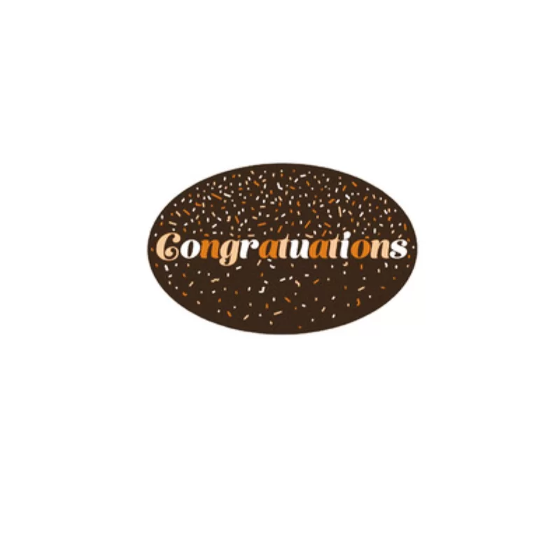 Belgian Chocolate Printed Decorations - Congratulations Confetti - Dark - 140pcs