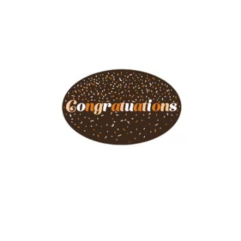 Belgian Chocolate Printed Decorations - Congratulations Confetti - Dark - 140pcs