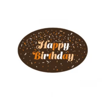 Belgian Chocolate Printed Decorations - Happy Birthday Confetti - Dark - 140pcs